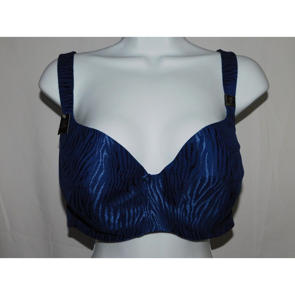 Ambrielle Bra Womens Underwire Blue Full Figure Bra Size 40D
